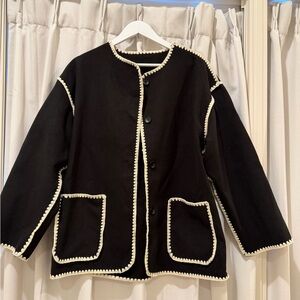 The Row Dupe - Black Jacket with White Trim